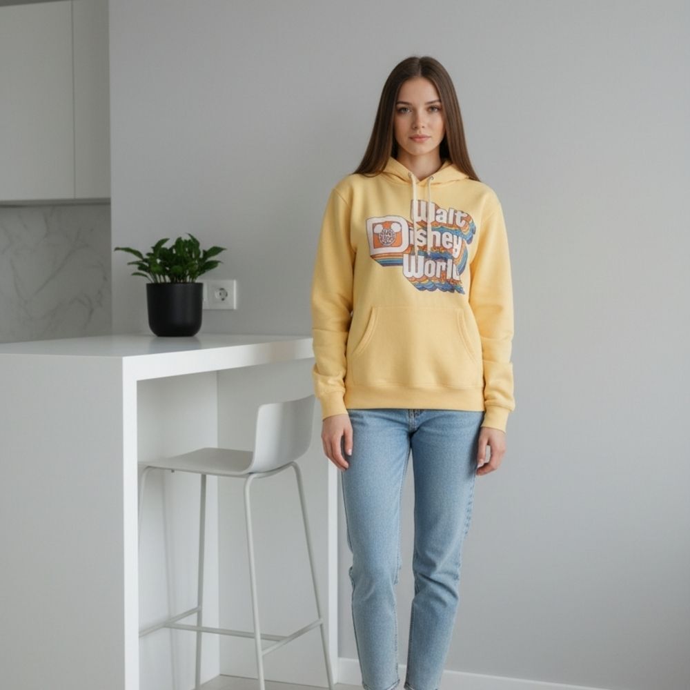 Disney Yellow Hoodie with Graphic Design